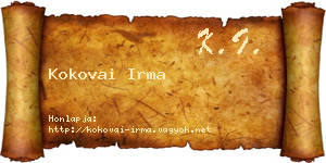 Kokovai Irma névjegykártya