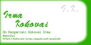 irma kokovai business card